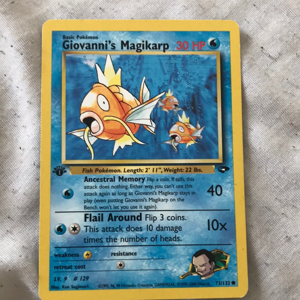 Giovanni’s magikarp Pokémon card